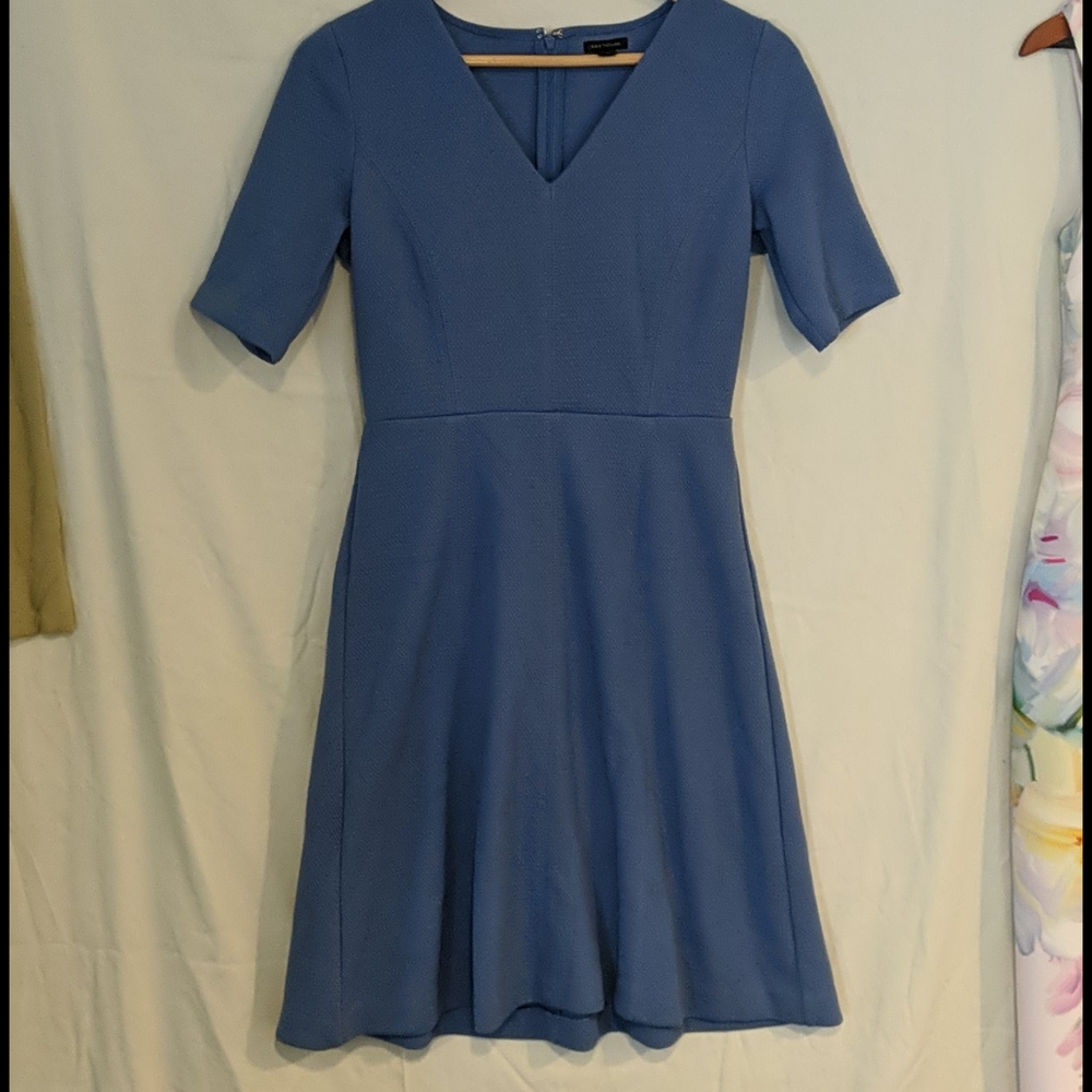Ann Taylor, medium blue knee-length a-line dress